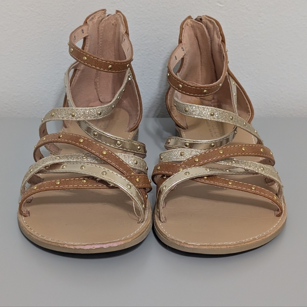 Rachel Zoe Gold and Tan Kids Sandals